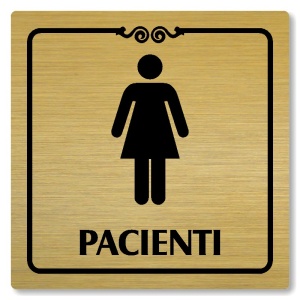 WC ženy pacienti, 100x100mm, zlatá, Texas
